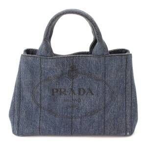 Prada Canapa Denim Tote Bag Indigo Blue